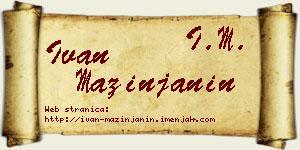 Ivan Mazinjanin vizit kartica